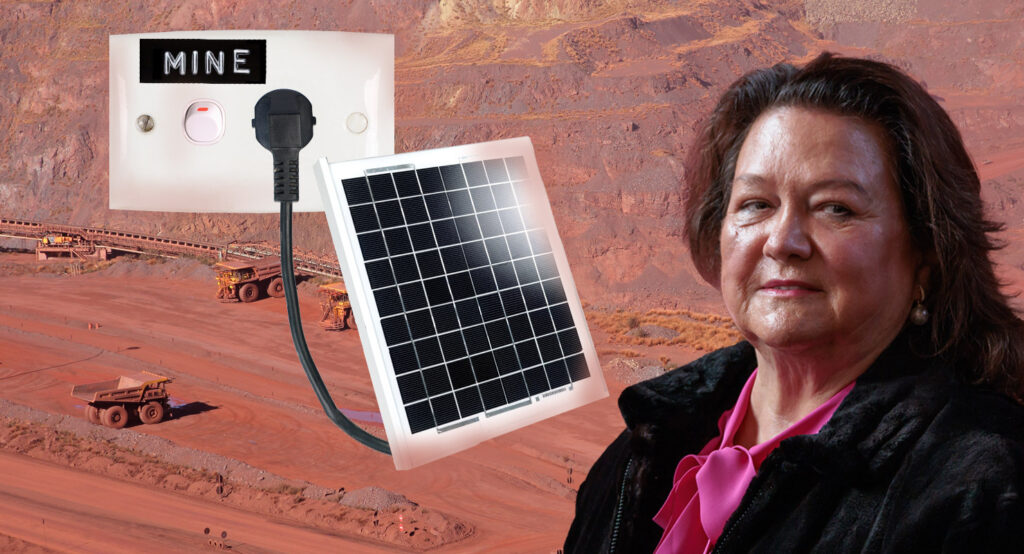 Gina Rinehart is building a solar farm (to help power an iron ore mine)