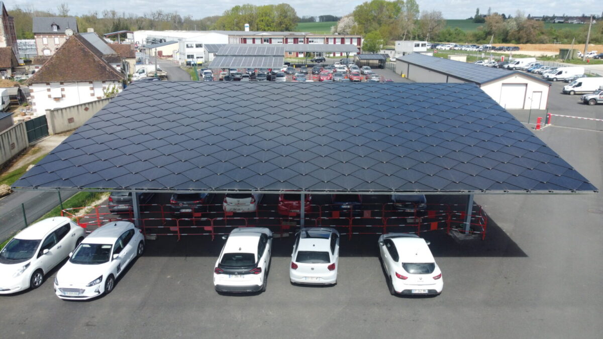 Solar tile carport for protected environmental areas