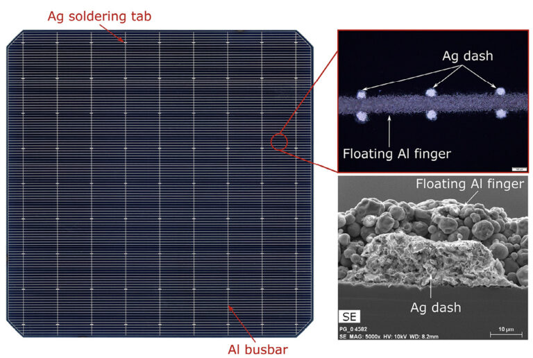 Solar cells built on dots and dashes of silver