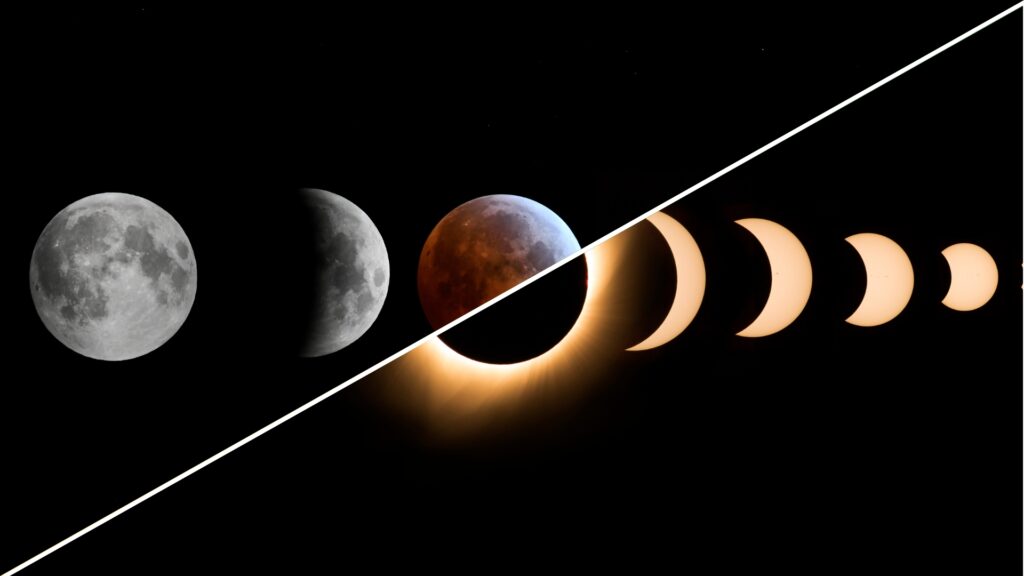 What’s the difference between a solar eclipse and a lunar eclipse?