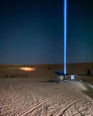 Saudi Arabia has deployed solar-powered laser beacons in the Al Nafud Desert to guide lost travelers to water sources