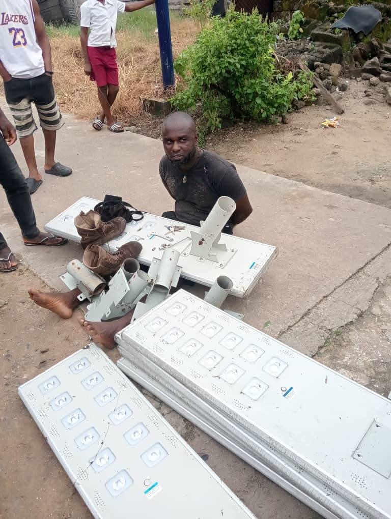 Suspected Thief Caught Attempting to Steal Solar Panels in Etie-Ama