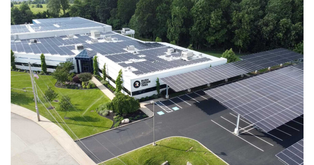 Rush Order Tees Sets Sustainability Benchmark, Powering More Than 75% of Its Operations with Sprawling Solar Infrastructure